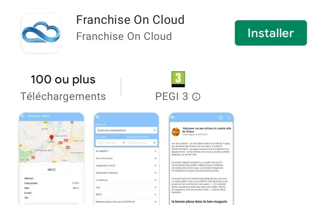 application mobile franchise