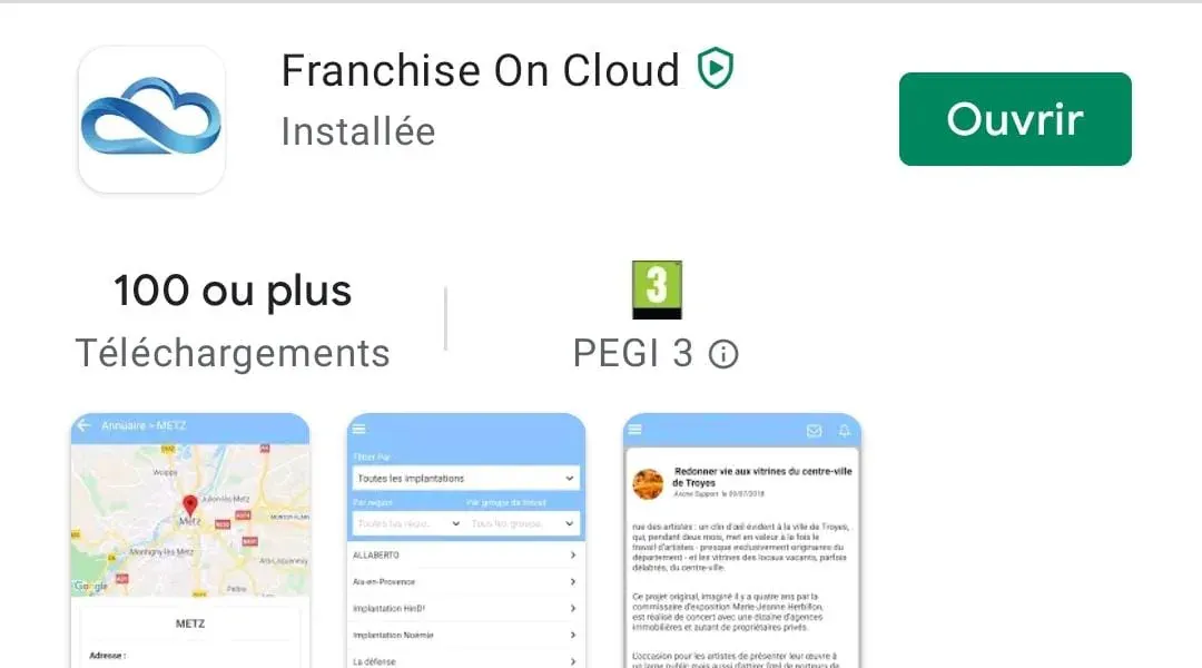 application mobile franchise