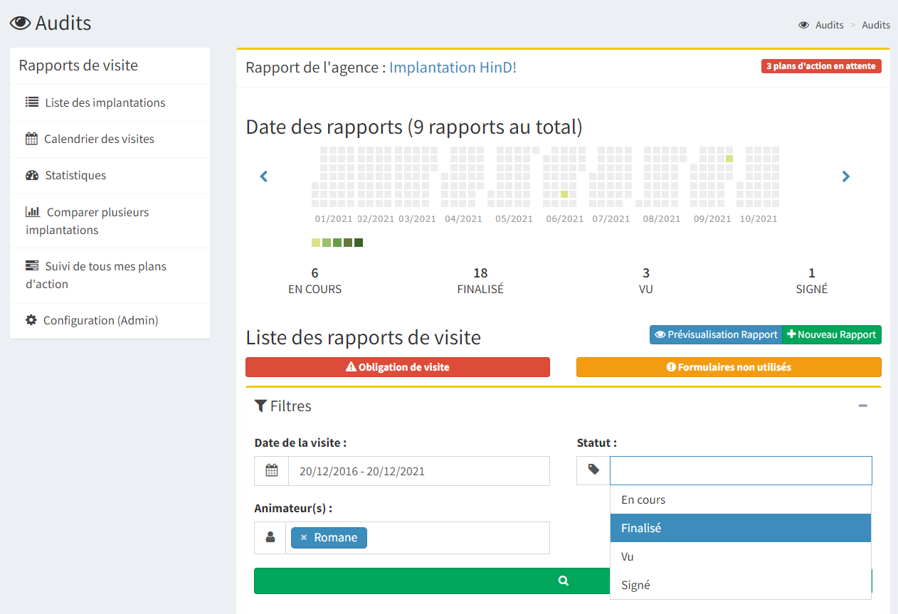 rapports de visite