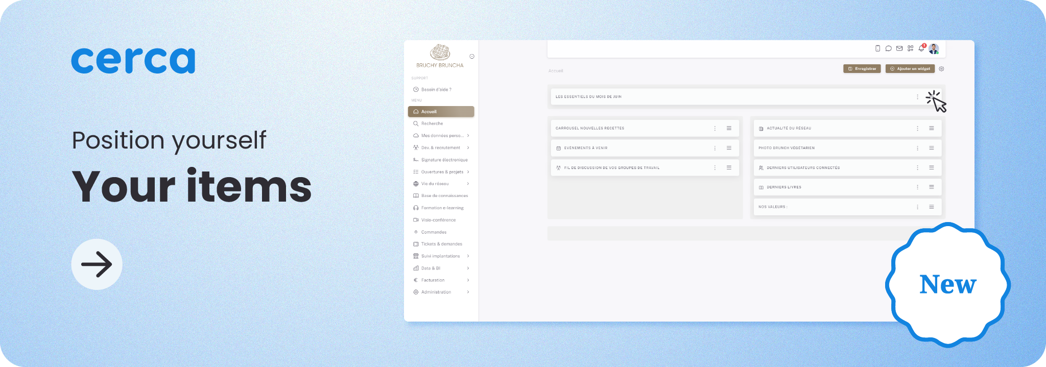new cerca interface