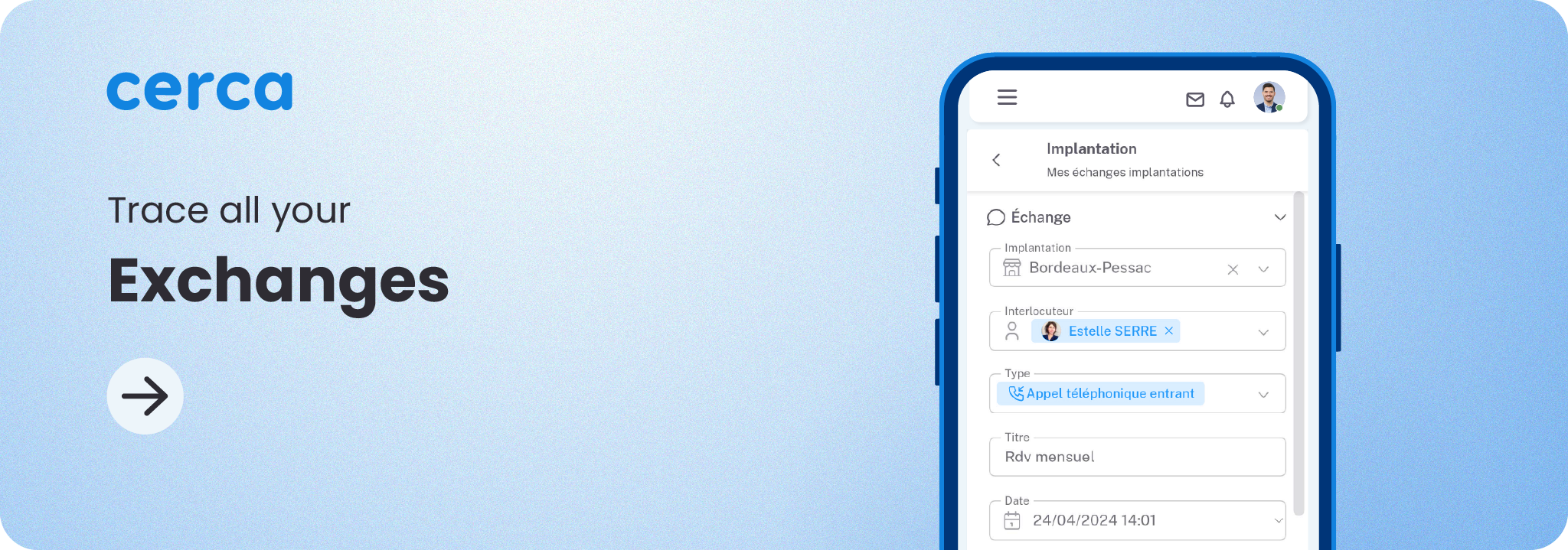 exchanges implantation mobile application