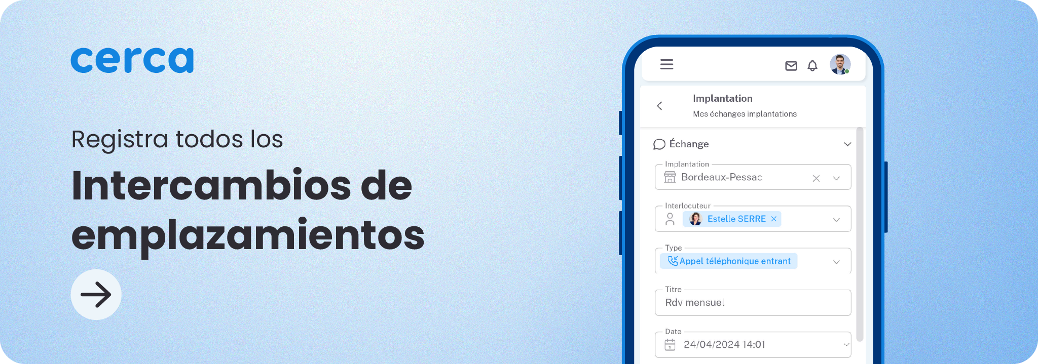 intercambios ubicación aplicación móvil